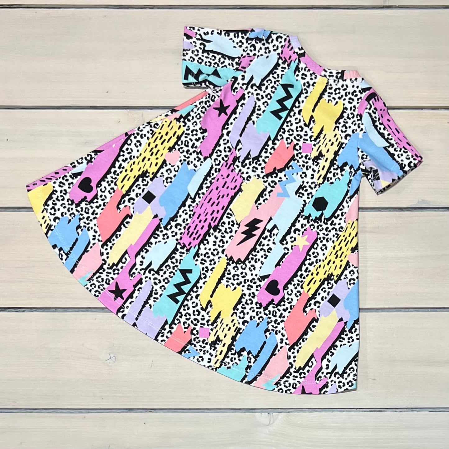 TSHIRT DRESS 90s BRUSH STROKE