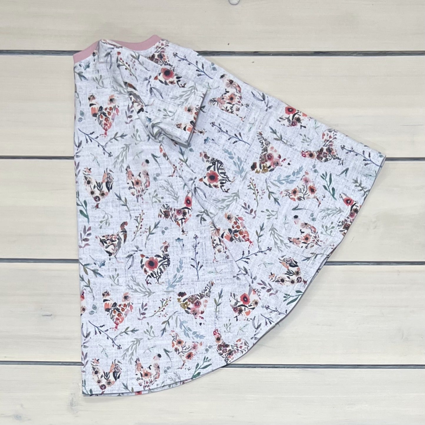 TSHIRT DRESS FLORAL CHICKEN