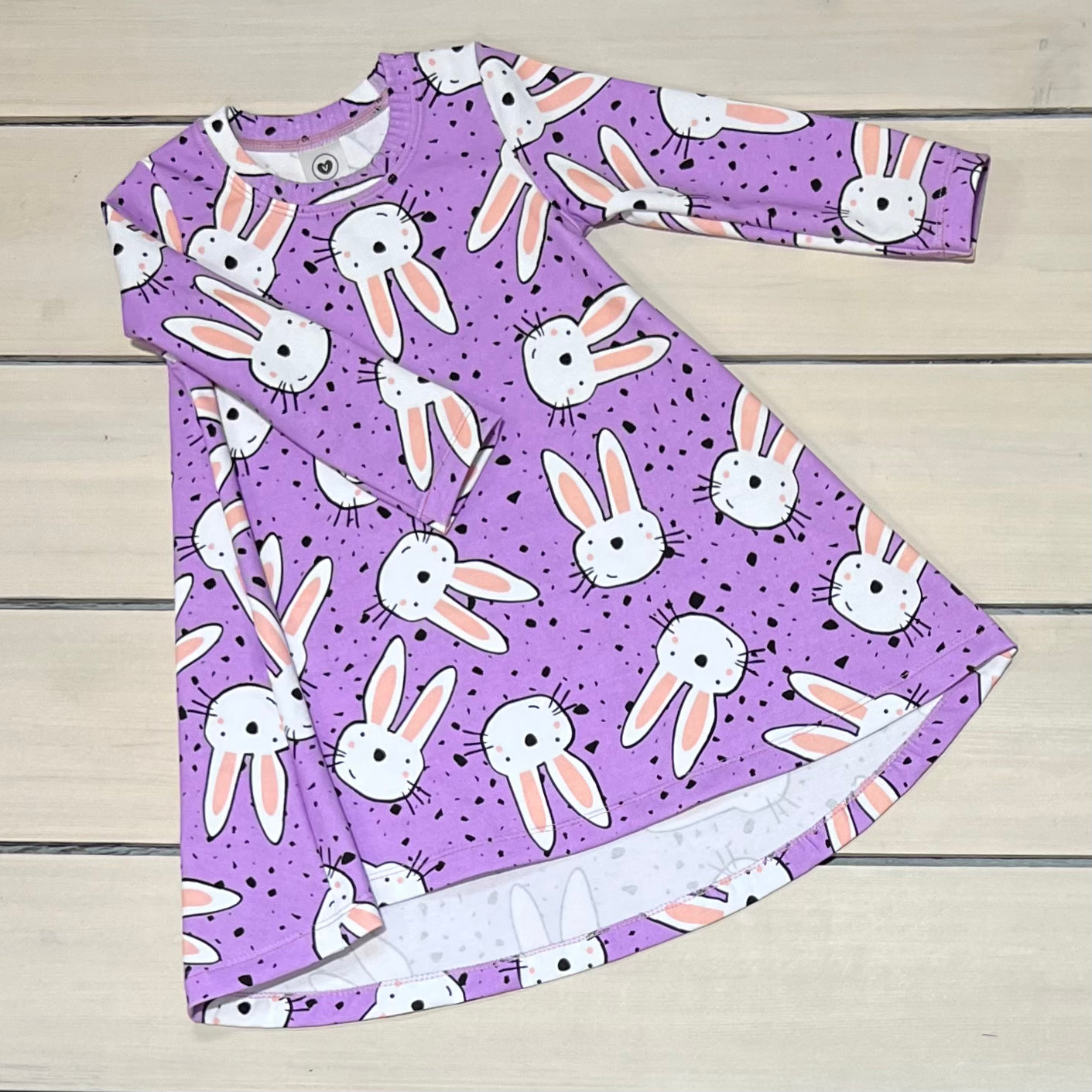 TSHIRT DRESS LAVENDER BUNNIES