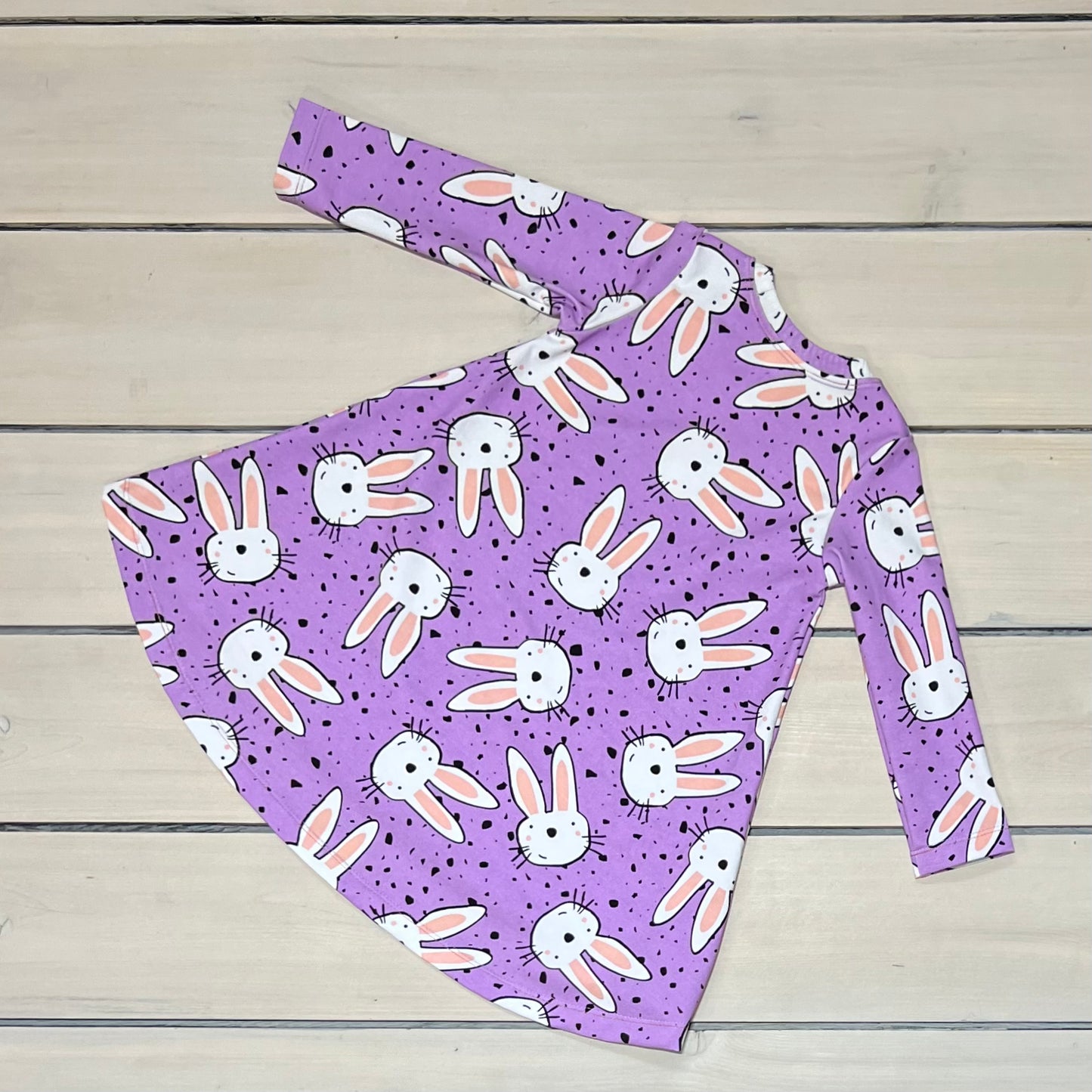 TSHIRT DRESS LAVENDER BUNNIES
