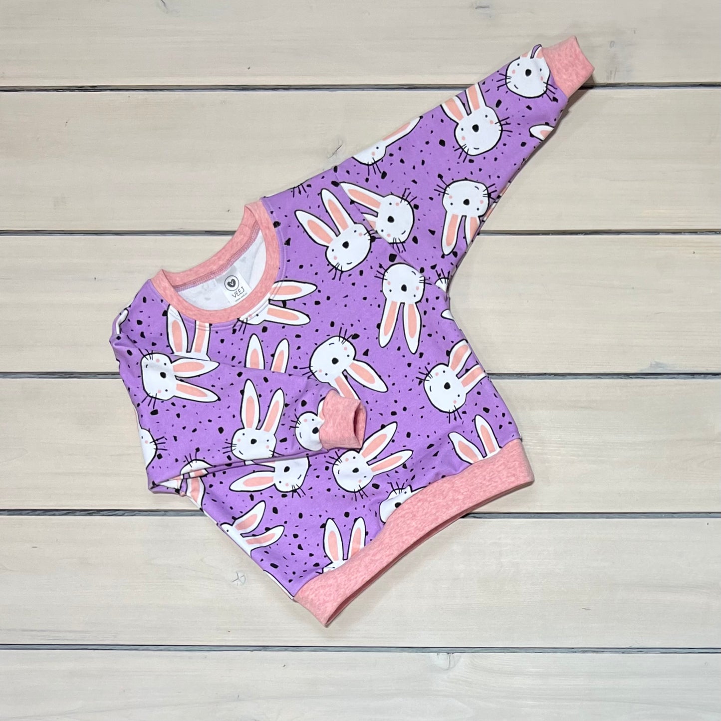 LOUNGE SWEATSHIRT LAVENDER BUNNIES